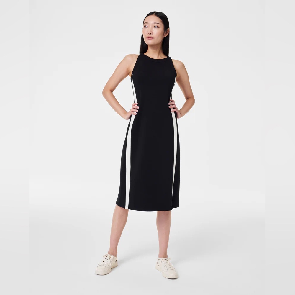 NWT Spanx AirEssentials Side Stripe Tank Midi Dress (Size L)